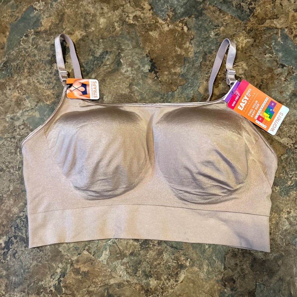 Warner's Wireless Lightly Lined Bra Womens Size 2XL Brown Wirefree Back Closure
